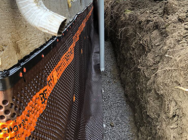 Installation of a French drains step 4