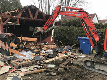 Demolition of houses, garages and foundations
